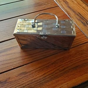 Vintage silver metal basket bag